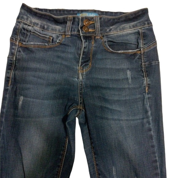 But I Love You Wax Jeans Distressed Denim Blue Jeans Size 3 - Picture 4 of 8